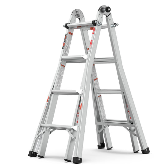 Maocao Hoom 12-ft Reach Type 1- 250-lb Load Capacity Telescoping Multi-Position Ladder YCBH356879