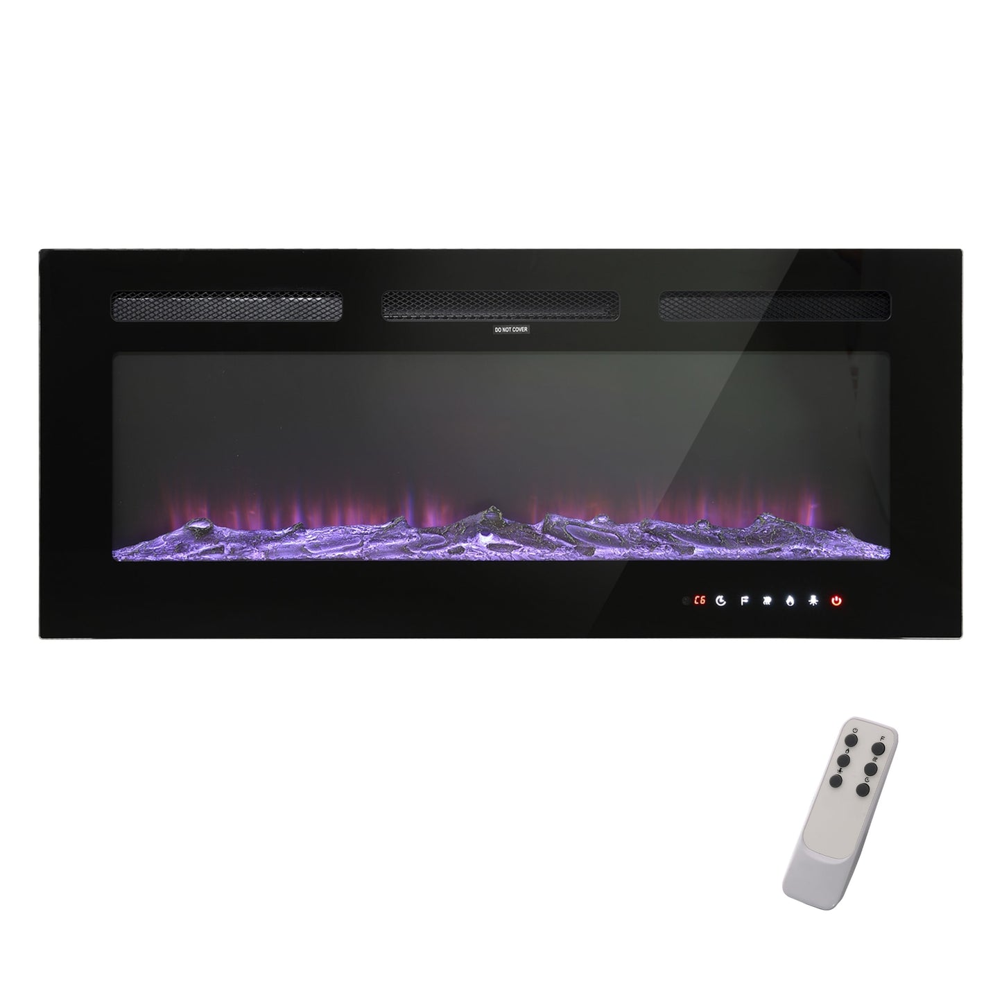 CASAINC 42-in W Black LED Electric Fireplace