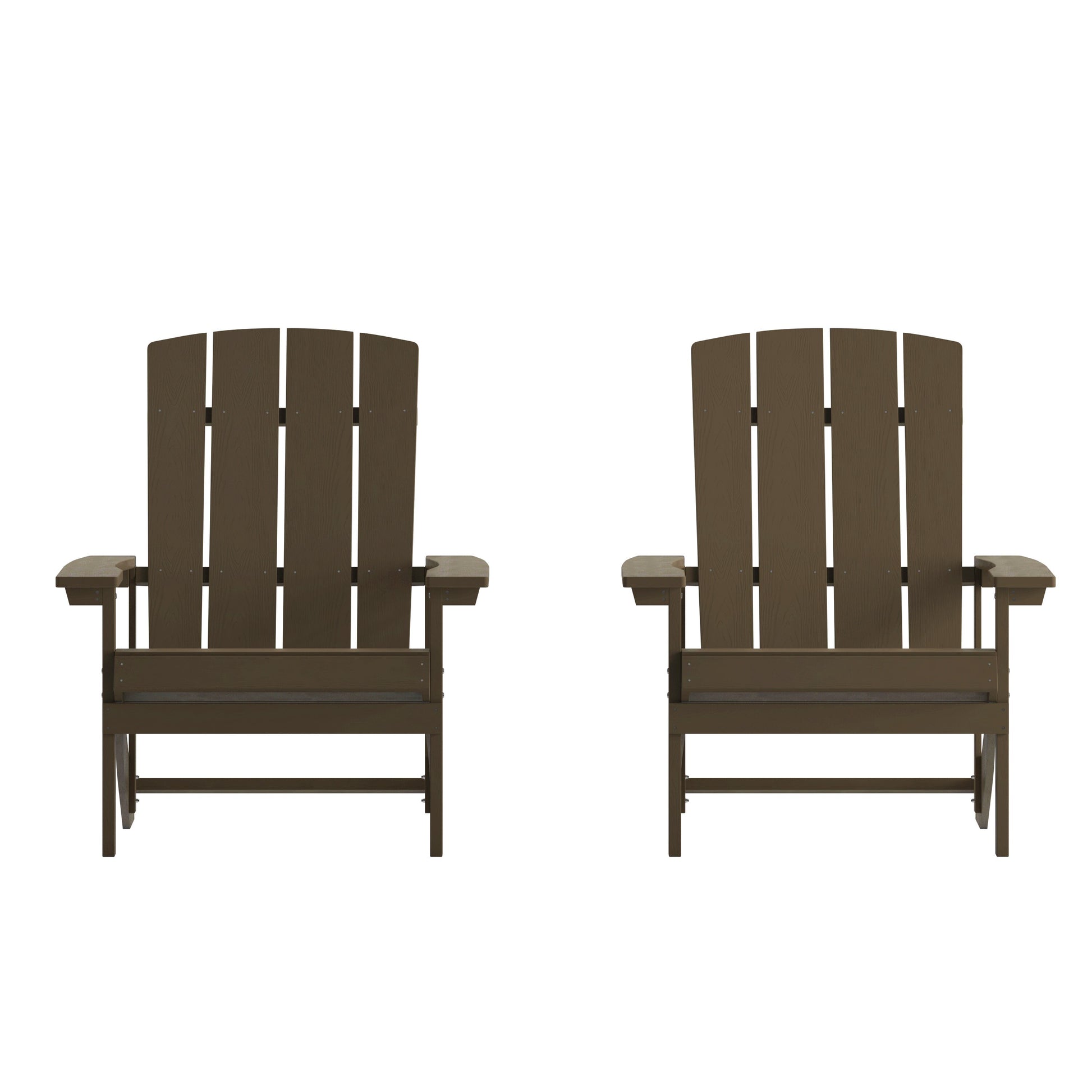 Taylor & Logan Bayfield Set of 2 Mahogany Resin Frame Stationary Adirondack Chair with Solid Seat