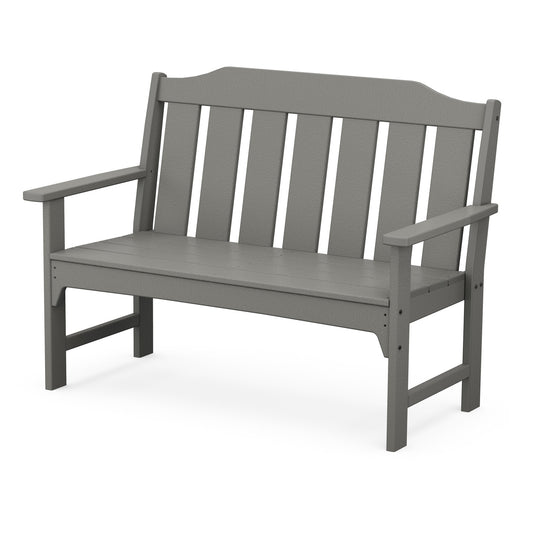 allen + roth by POLYWOOD Oakport 48.37-in W x 35.51-in H Slate Grey HDPE Garden Bench