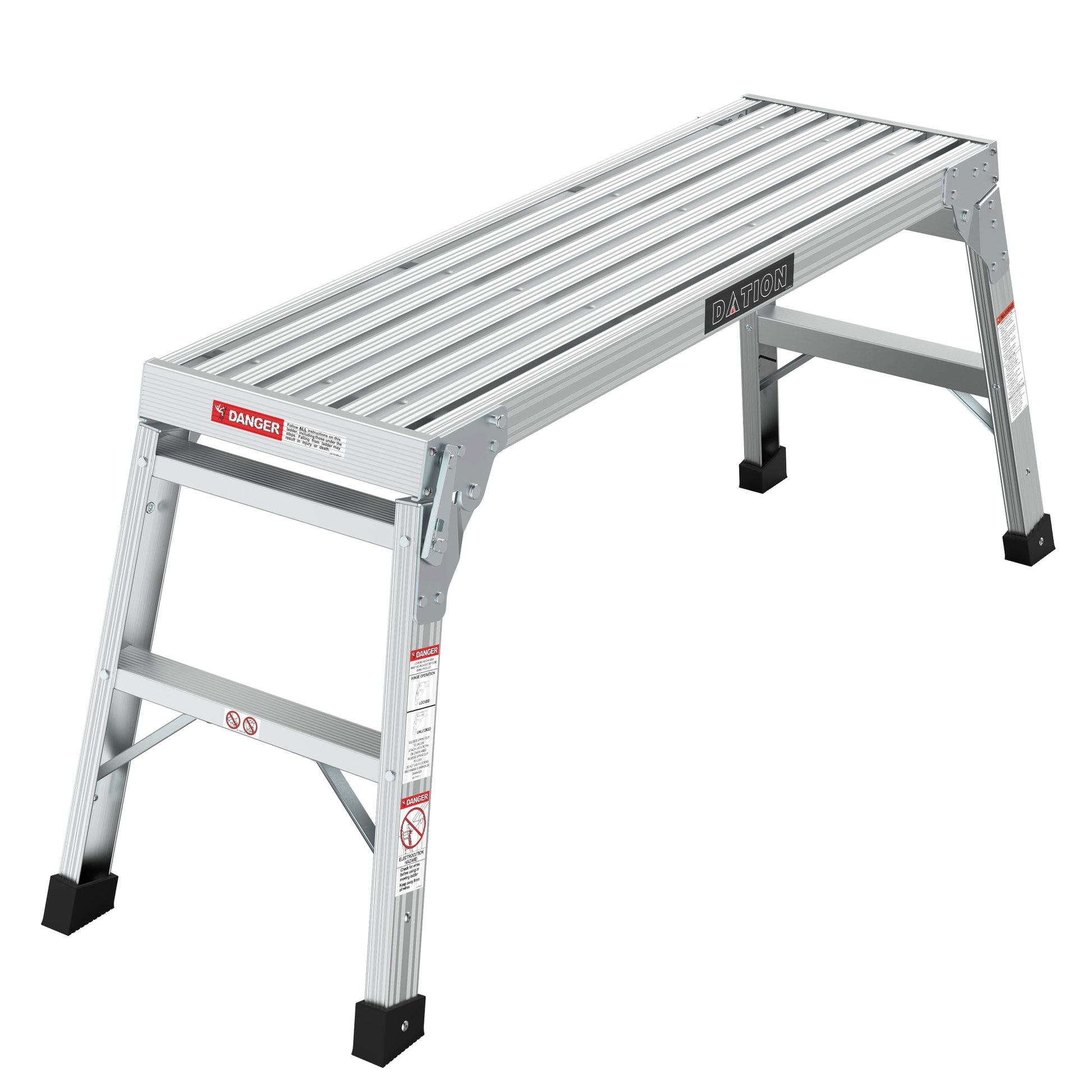 WELLFOR 1-Step 225-lb Capacity Silver Aluminum Foldable Step Stool JV-HGY-10097CF