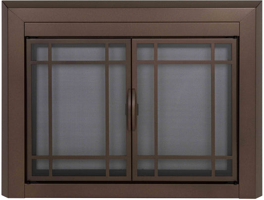 Pleasant Hearth Easton Burnished Bronze Medium Cabinet-style Fireplace Doors with Smoke Tempered Glass EA-5011BB