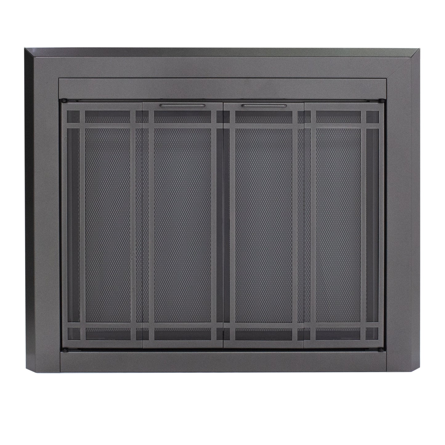 Pleasant Hearth Ellis Gunmetal Small Bifold Fireplace Doors with Smoke Tempered Glass EL-5300GM