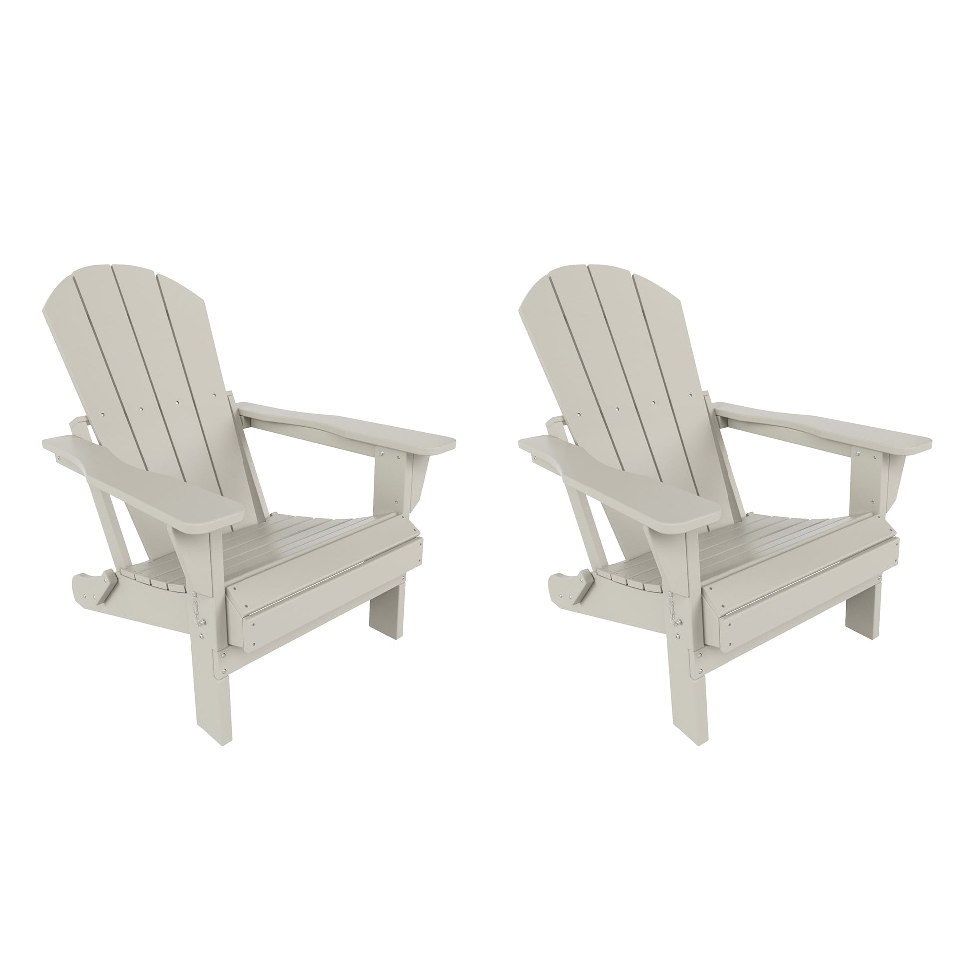 Westin Furniture Laguna Set of 2 Sand HDPE Frame Stationary Adirondack Chair with Slat Seat