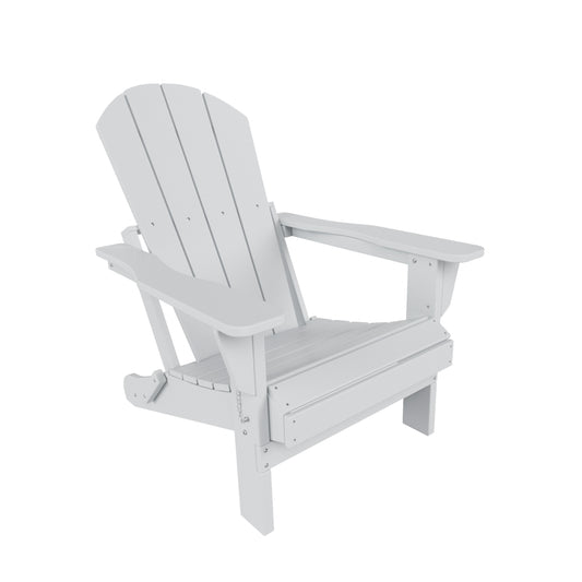 Westin Furniture Laguna White HDPE Frame Stationary Adirondack Chair with Slat Seat