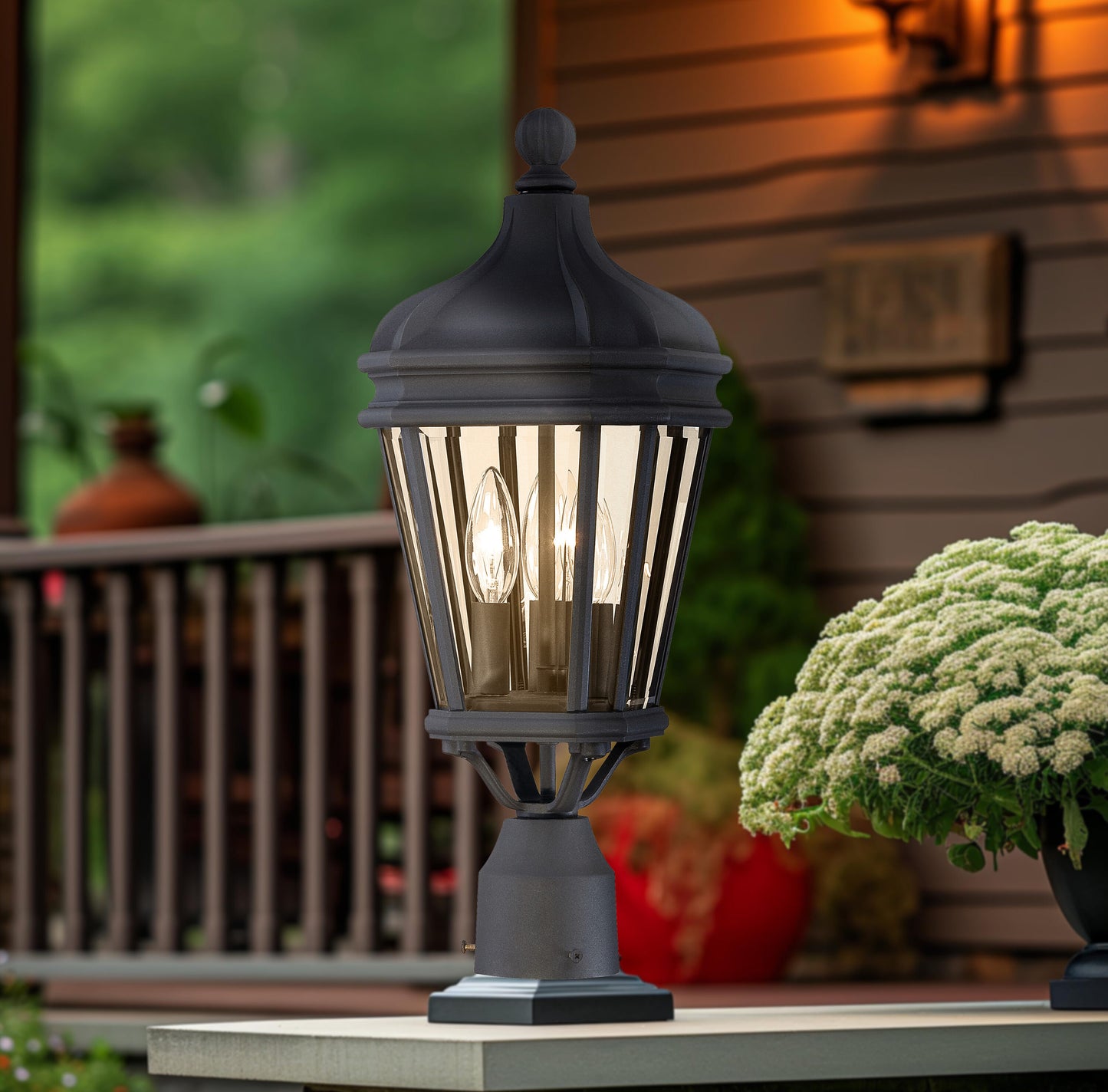 Minka Lavery Harrison 20-Inches Black Traditional Outdoor Light post lantern 1664962