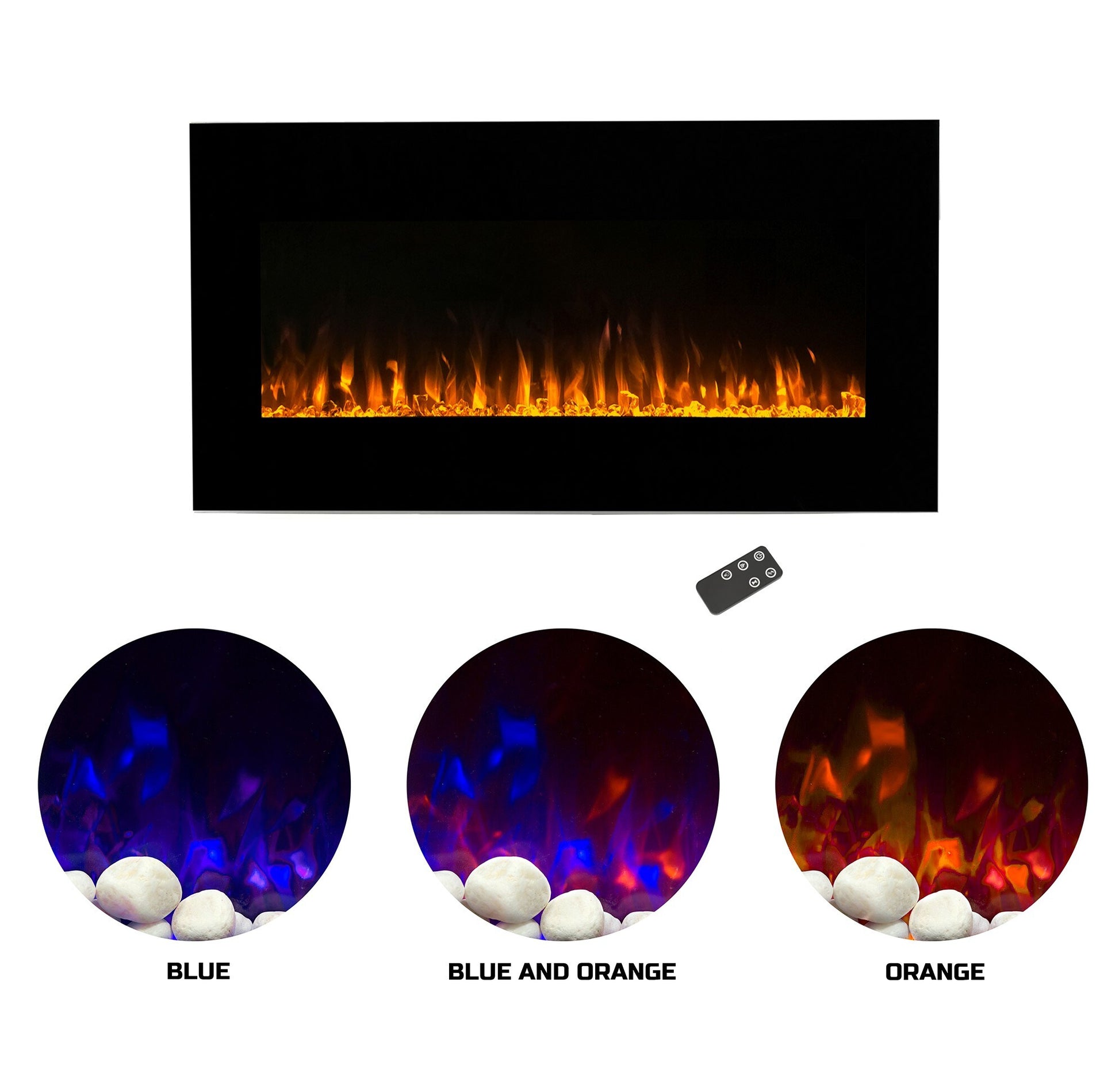 Hastings Home 42-in W Black LED Electric Fireplace 910742VLZ