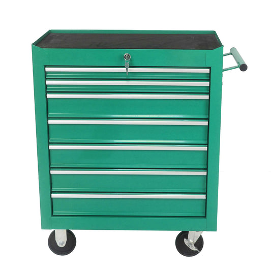 RaDEWAY 24.25-in W x 29.33-in H 7-Drawer Steel Rolling Tool Cabinet (Green) W1102126231