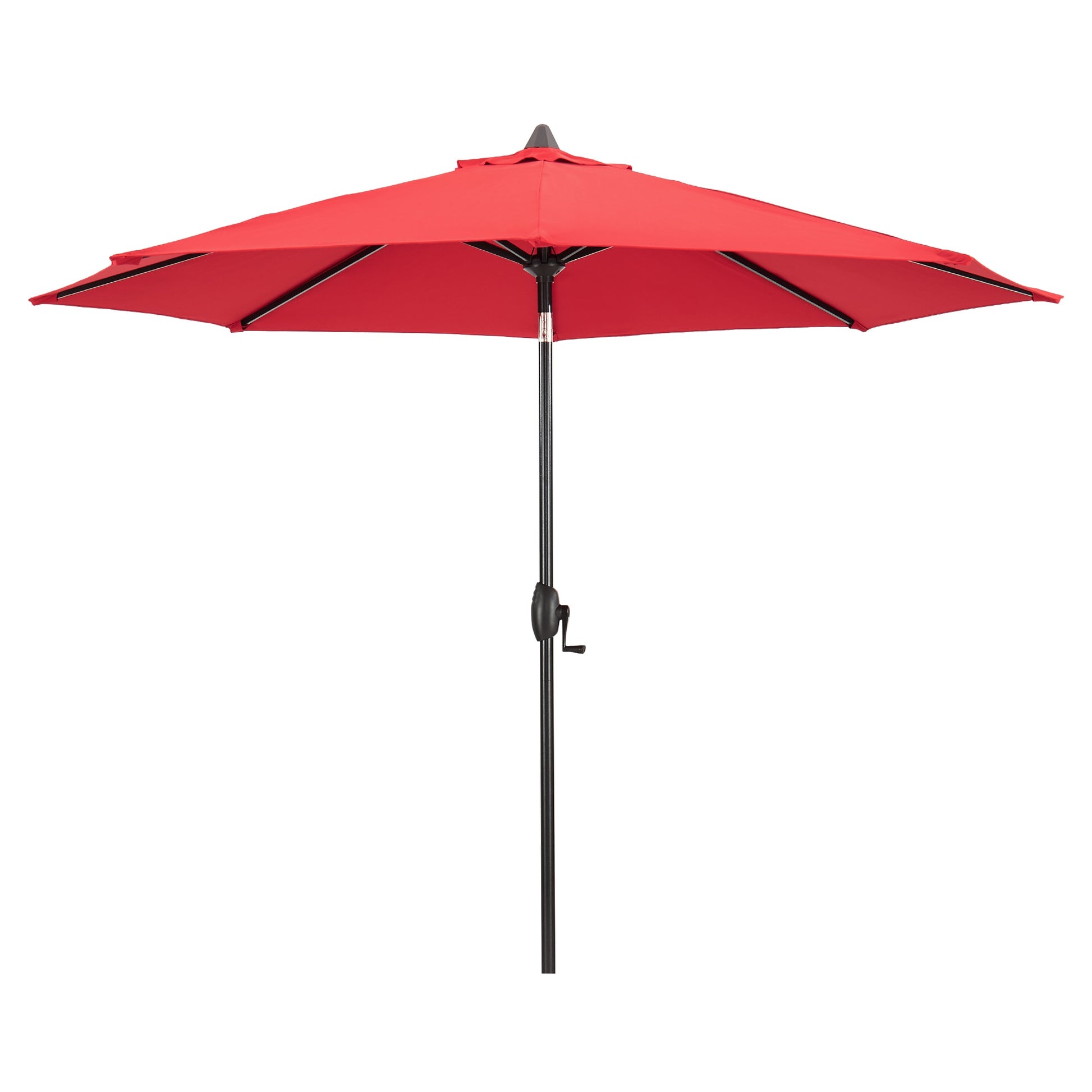PEAK HOME FURNISHINGS 11-ft Aluminum Red Push-button Tilt Market Patio Umbrella