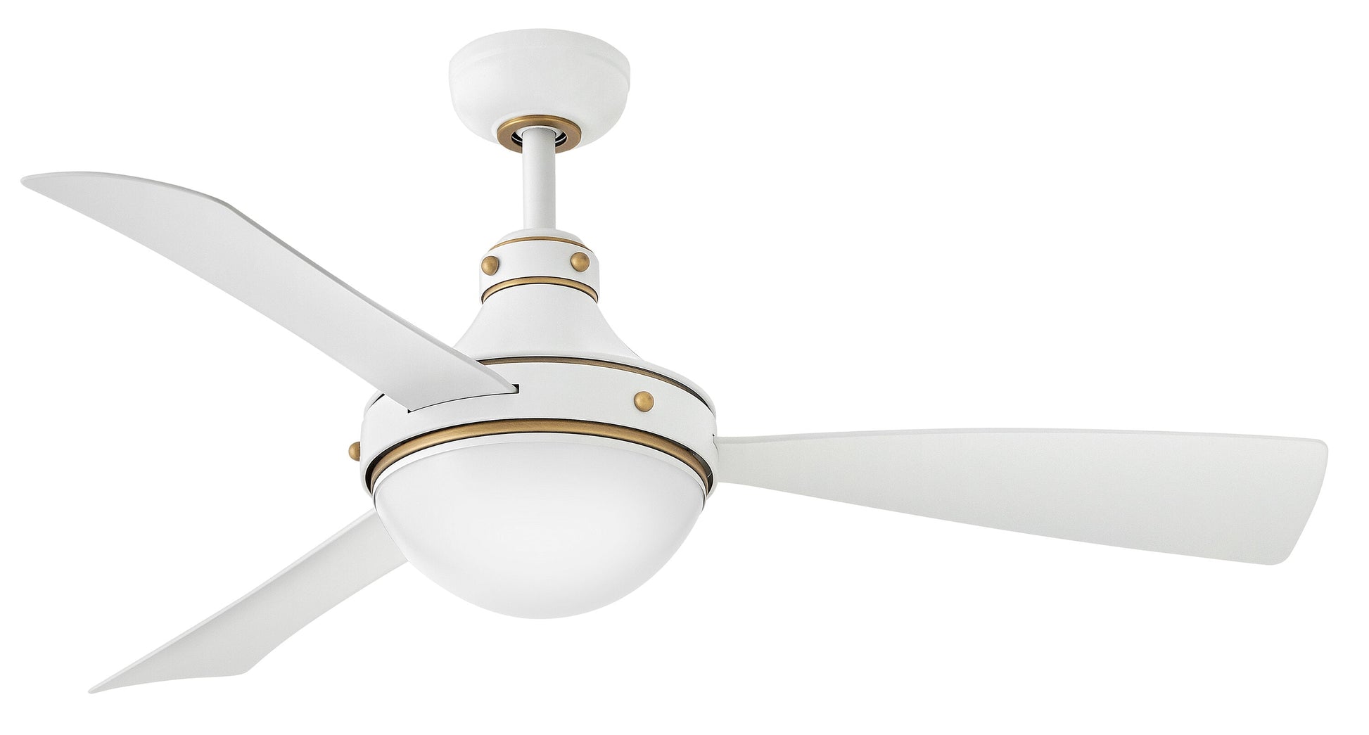 Hinkley Oliver 50-in Integrated LED Outdoor Smart Matte White with Matte White Blades Ceiling Fan With Light - Remote Included ( 3 -Blade ) 6249277