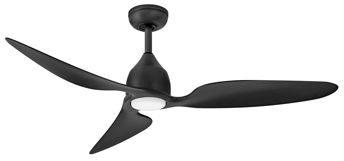 Hinkley Azura 52-in Integrated LED Outdoor Smart Matte Black with Matte Black Blades Ceiling Fan With Light and Remote ( 3 -Blade ) 6249264