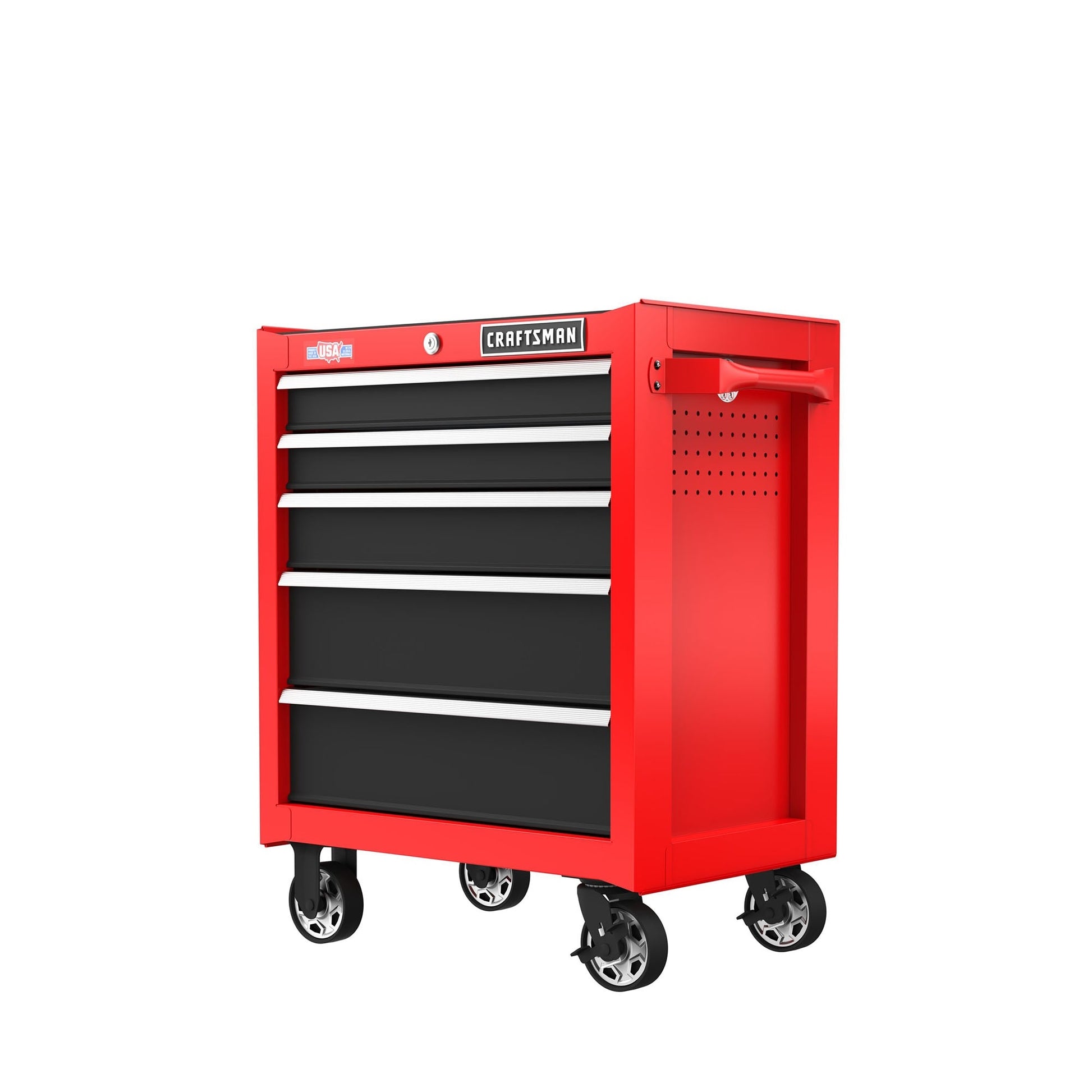 CRAFTSMAN 2000 Series 26.5-in W x 34-in H 5-Drawer Steel Rolling Tool Cabinet (Red) CMST98264RB
