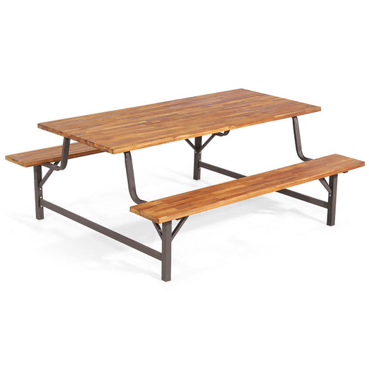 GZMR 30.5-in Brown Rectangle Picnic Table