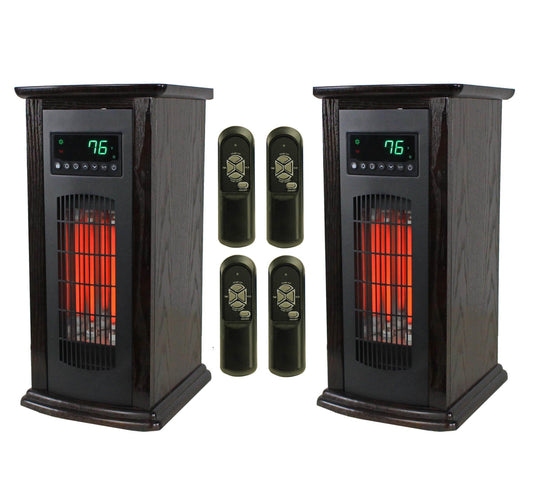 Lifesmart Up to 1500-Watt Infrared Quartz Tower Indoor Electric Space Heater with Thermostat and Remote Included 56531