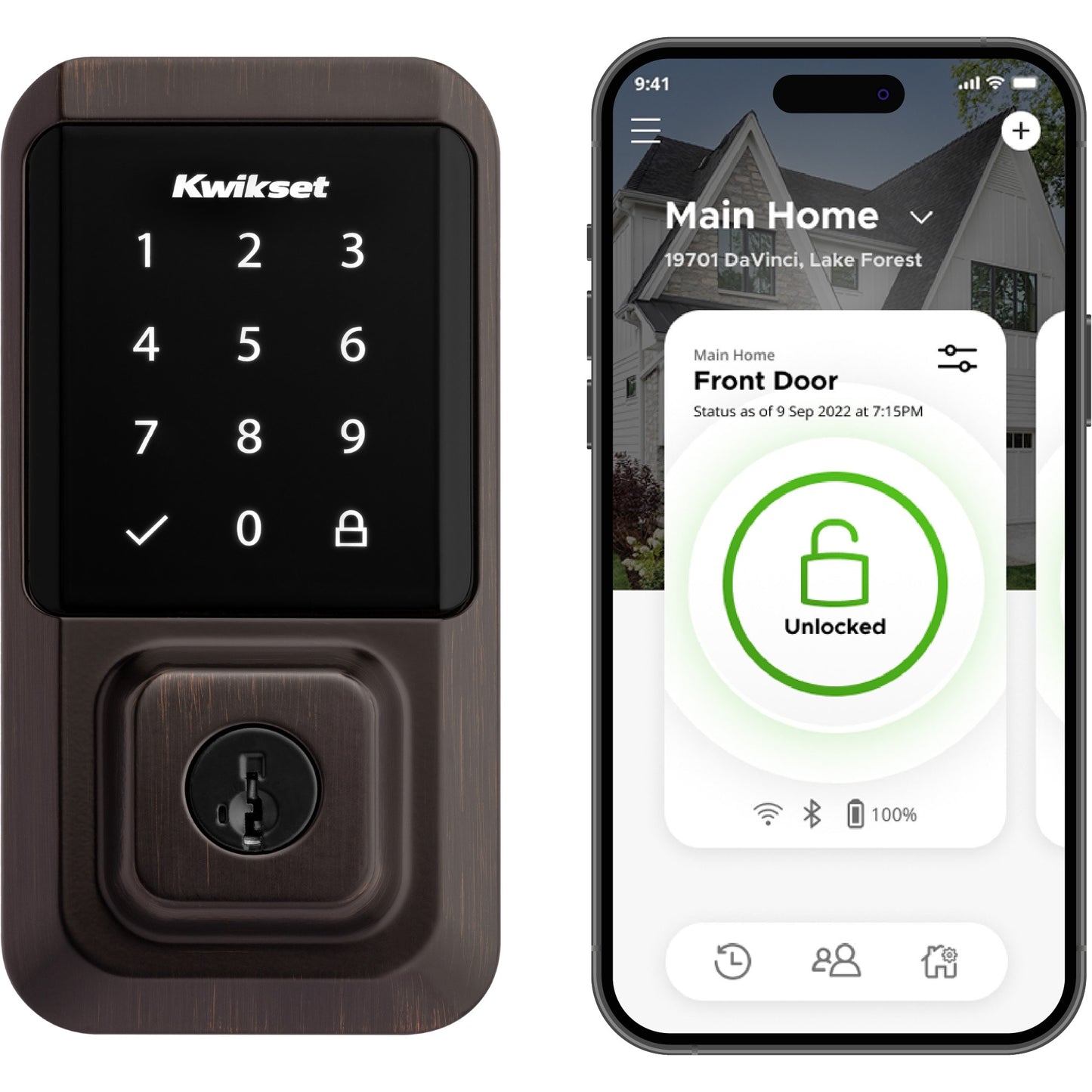 Kwikset Halo Touchscreen Venetian Bronze Smart Lock Electronic Deadbolt with Wifi Smartkey Touchscreen Keypad 939 WIFI TSCR 11P