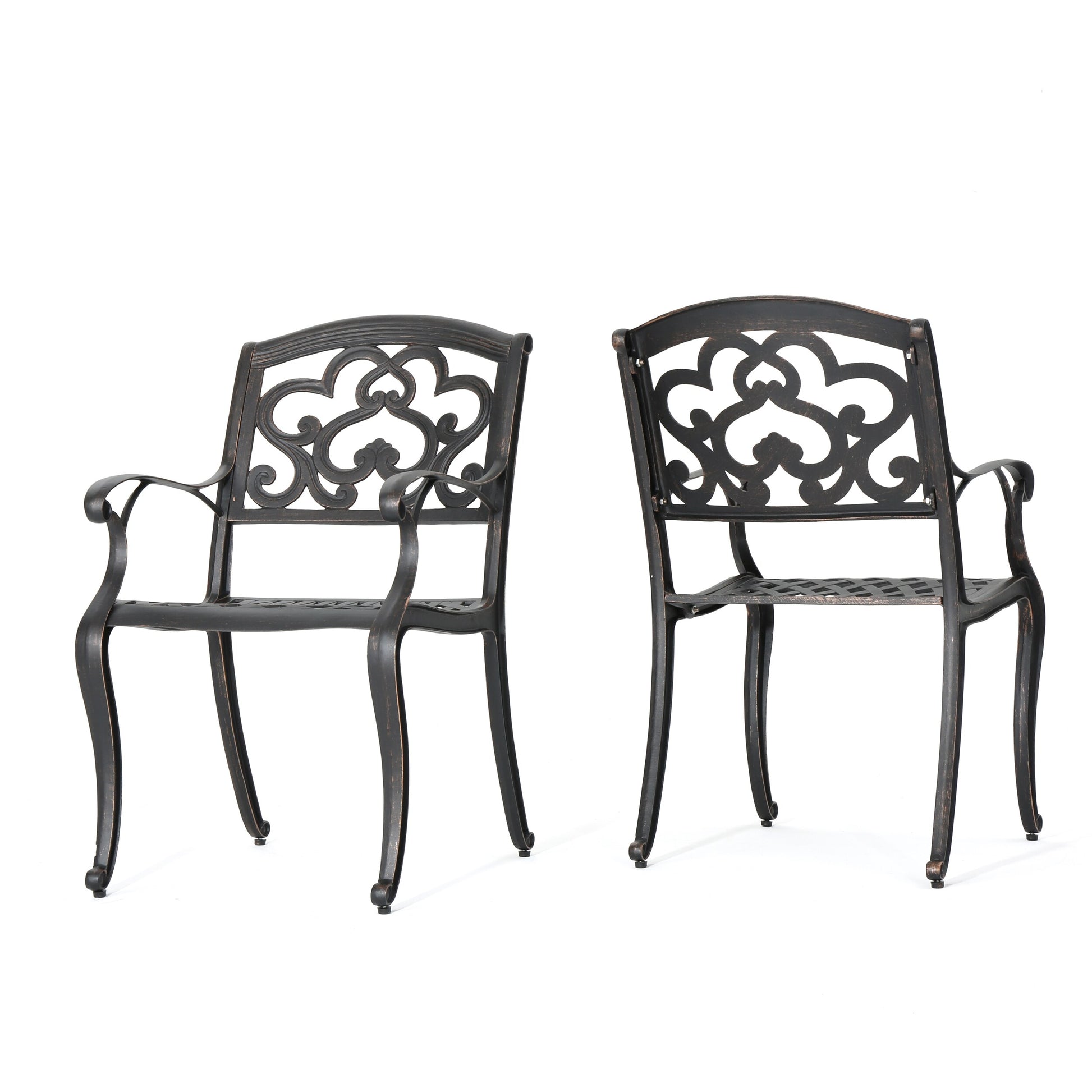 Best Selling Home Decor 2 -Piece Cast Aluminum Patio Dining Set 2 Stationary Chairs