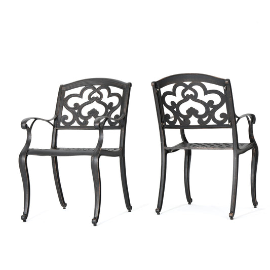 Best Selling Home Decor 2 -Piece Cast Aluminum Patio Dining Set 2 Stationary Chairs