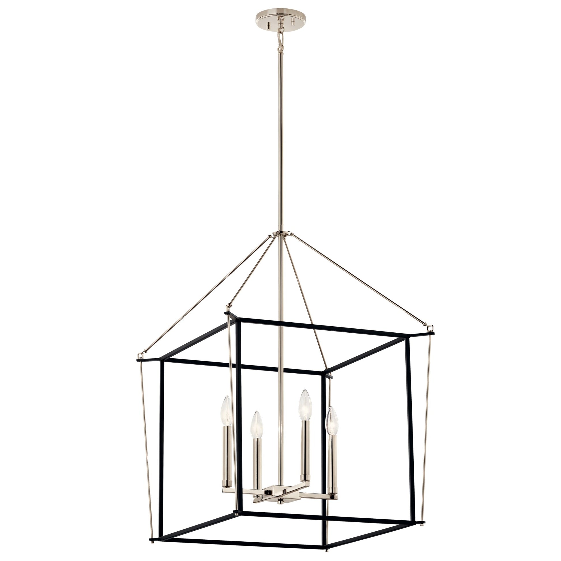 Kichler Eisley 4 -Light Polished Nickel Modern/contemporary Lantern Large Hanging Pendant light 6297745
