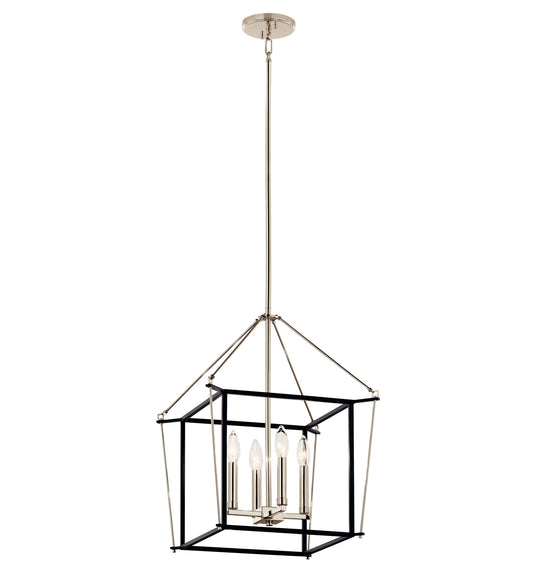 Kichler Eisley 4 -Light Polished Nickel Modern/contemporary Lantern Medium Hanging Pendant light 6297756
