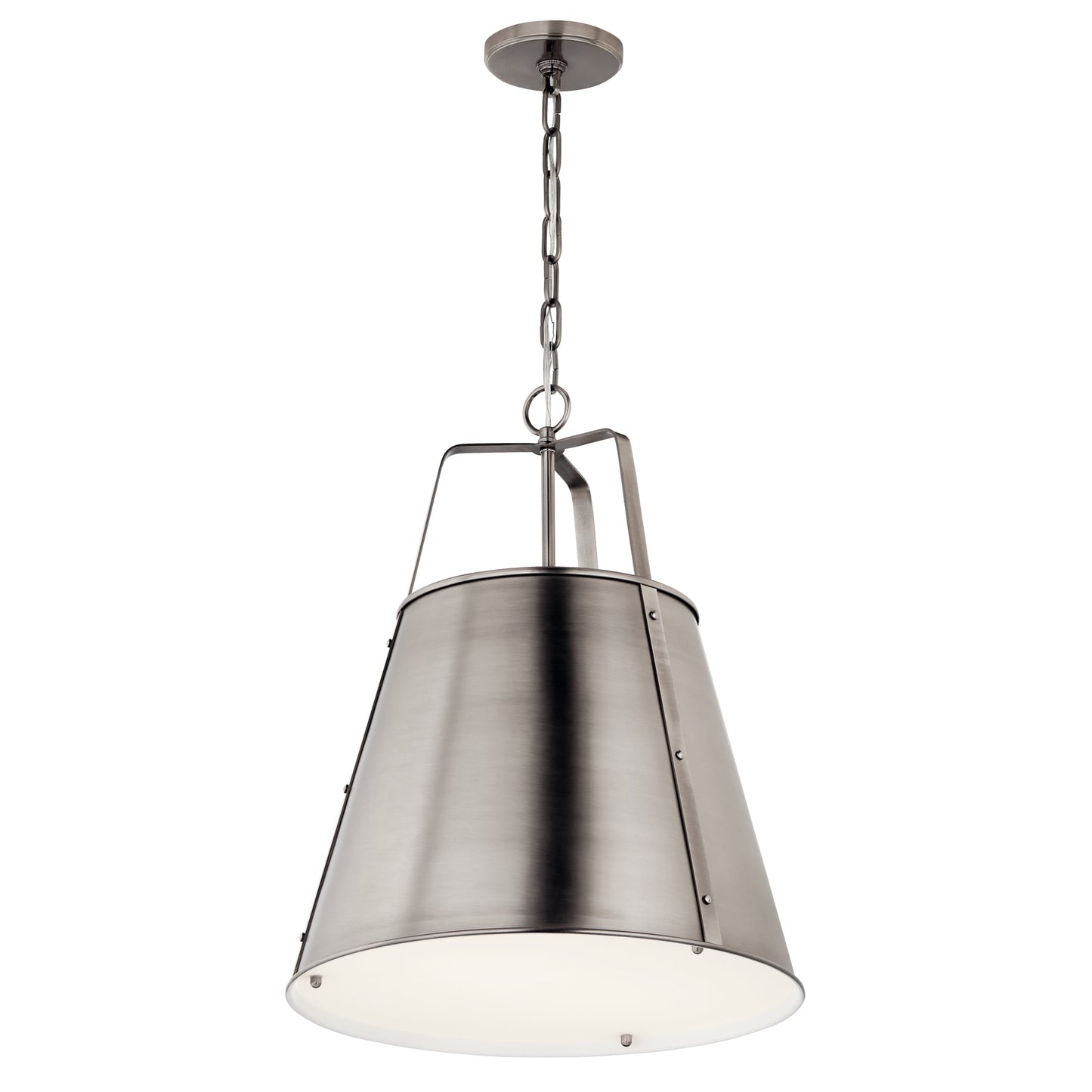 Kichler Etcher 2 -Light Classic Pewter Traditional Etched glass Cone Medium Hanging Pendant light 6297728