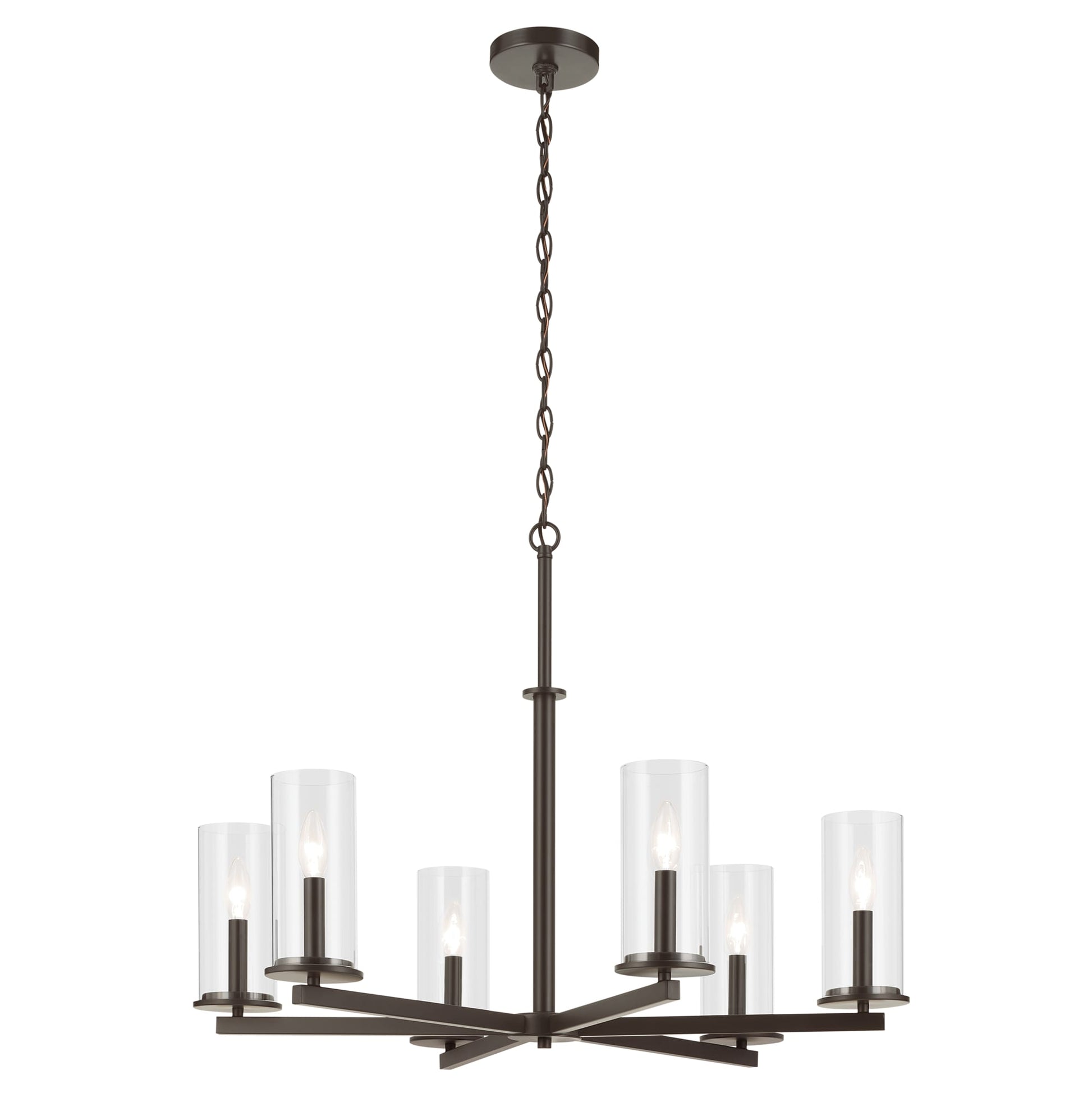 Kichler Crosby 6 -Light Bronze Modern/contemporary For Use in Bedrooms, Dining Rooms, Foyers, Kitchens, Living Rooms Chandelier 6297572