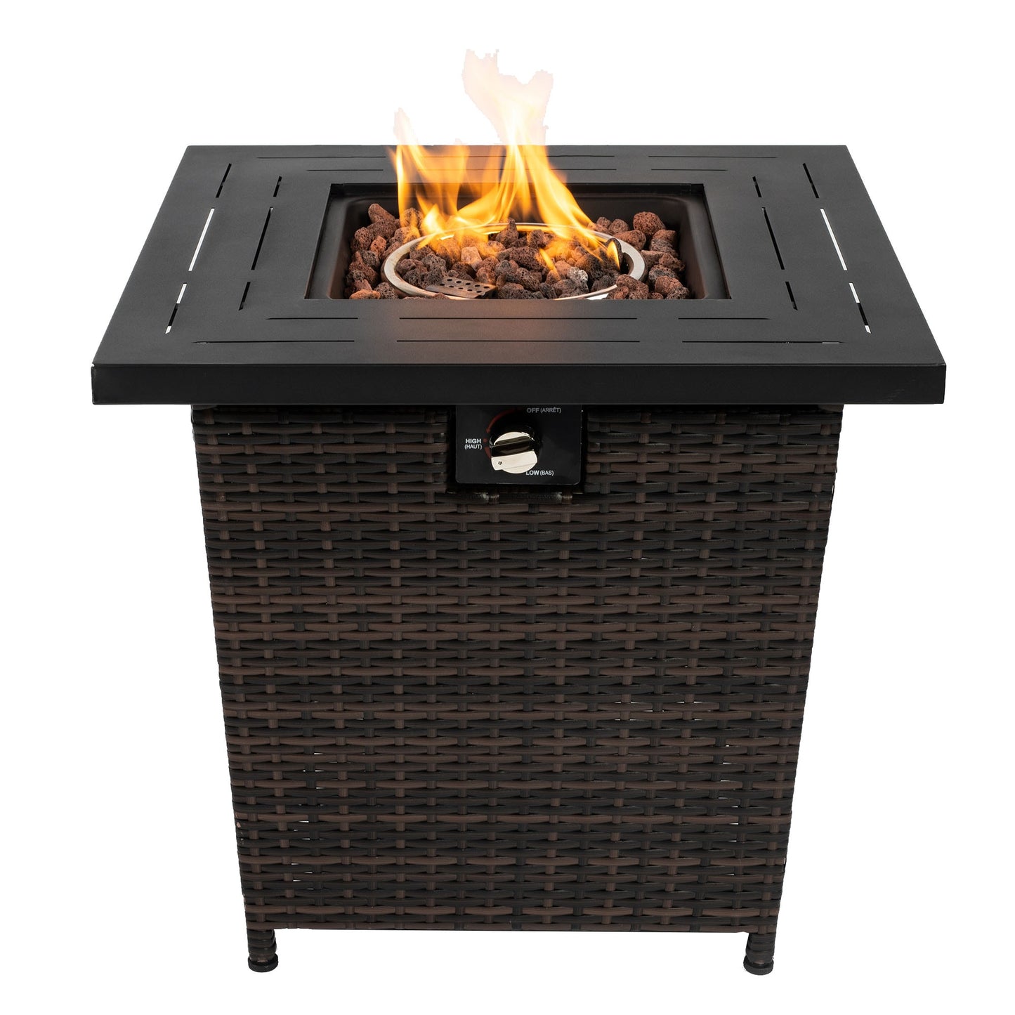 AHIOU HOME Adriana 27.15-in W 40000 Maximum BTUs Steel Square Liquid propane Fire pit table