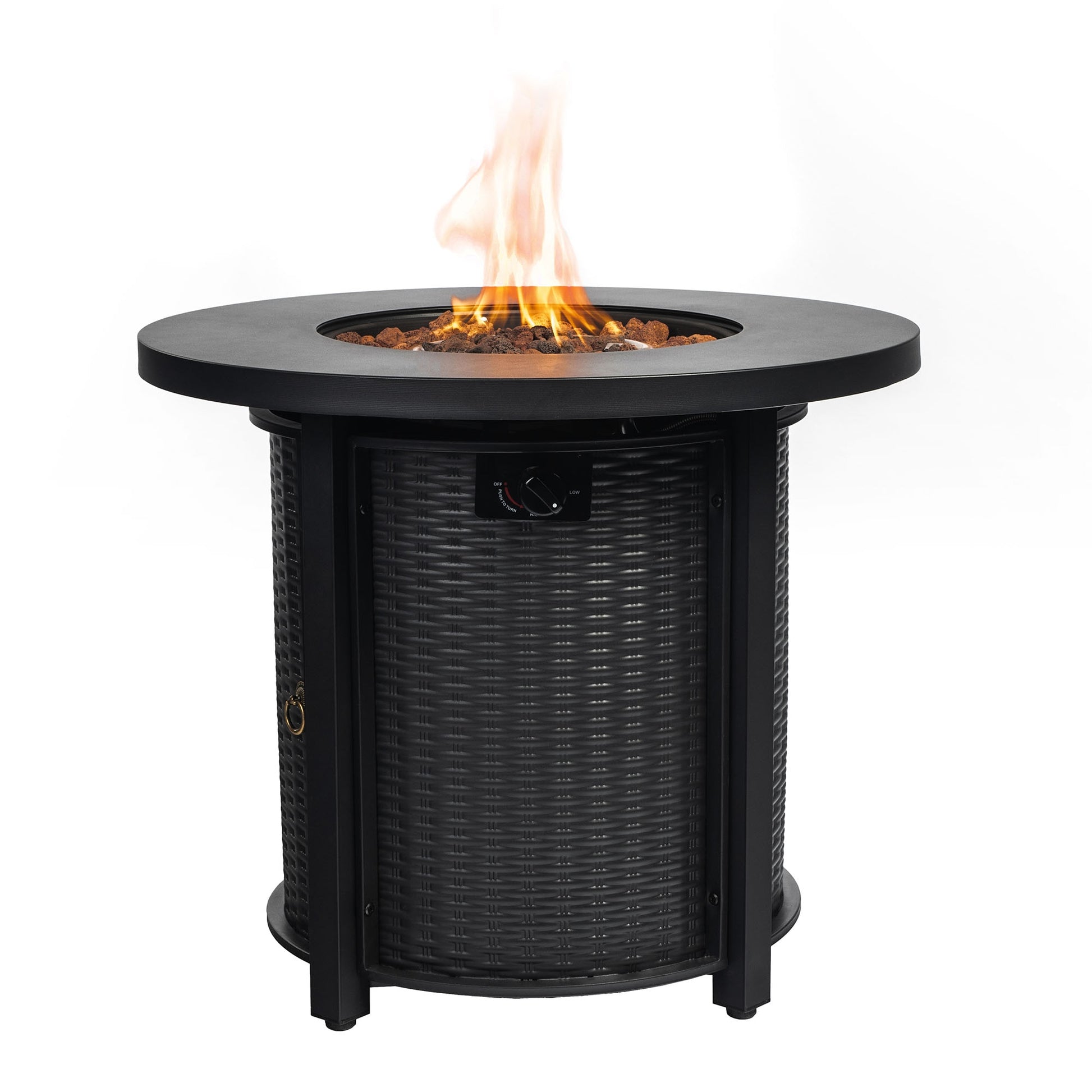 AHIOU HOME Adriana 30-in W 40000 Maximum BTUs Steel Round Liquid propane Fire pit table