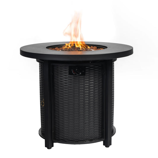 AHIOU HOME Adriana 30-in W 40000 Maximum BTUs Steel Round Liquid propane Fire pit table