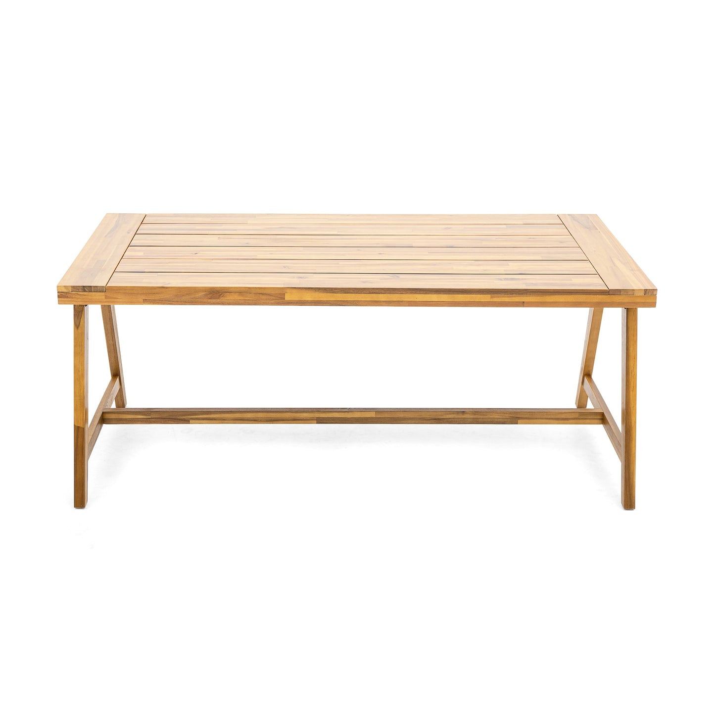 LIVIZA GIJ Wood Dining Table Rectangle Outdoor Dining Table 35.5-in W x 70.75-in L