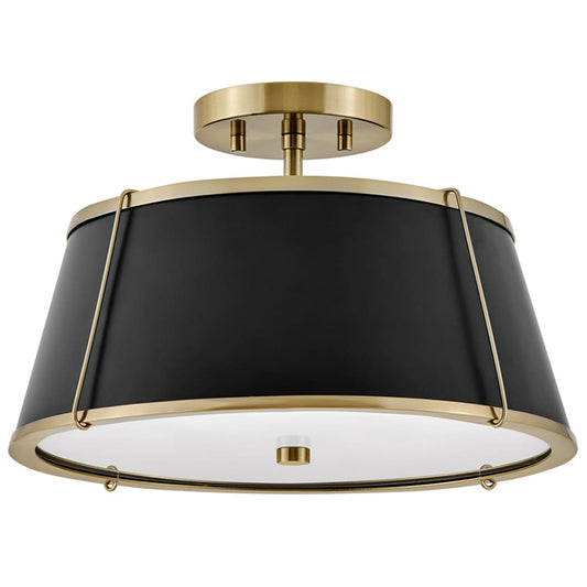 Hinkley Clarke 2 -Light 15-in Gloss Brass Semi Flush Mount Light 6571119