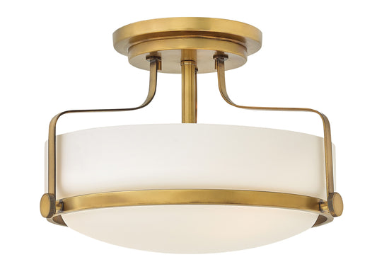 Hinkley Harper 3 -Light 14.5-in Brushed Brass Semi Flush Mount Light 6588882