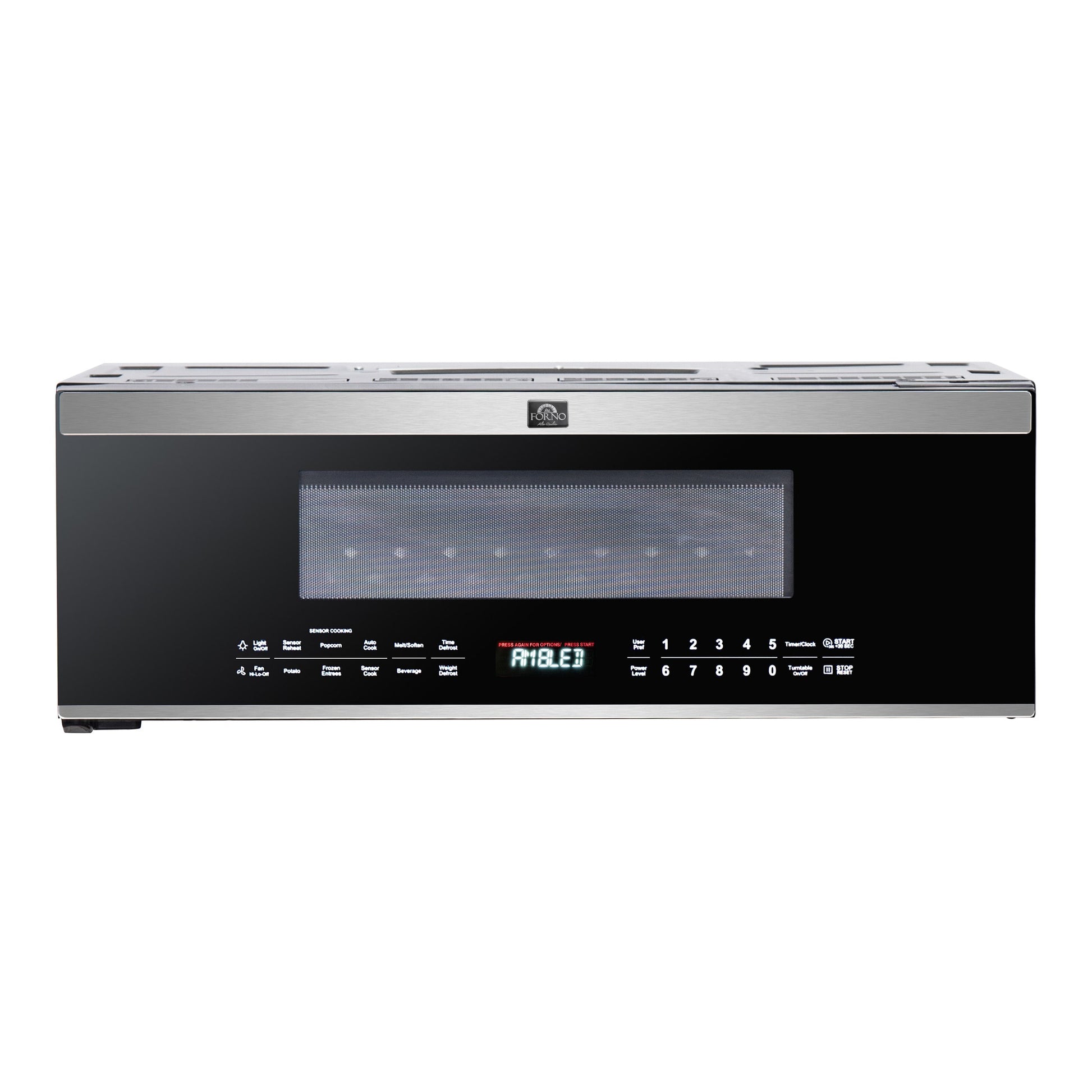 FORNO Padula 1.2-cu ft Low Profile Over-the-Range Microwave with Sensor Cooking ( Black )