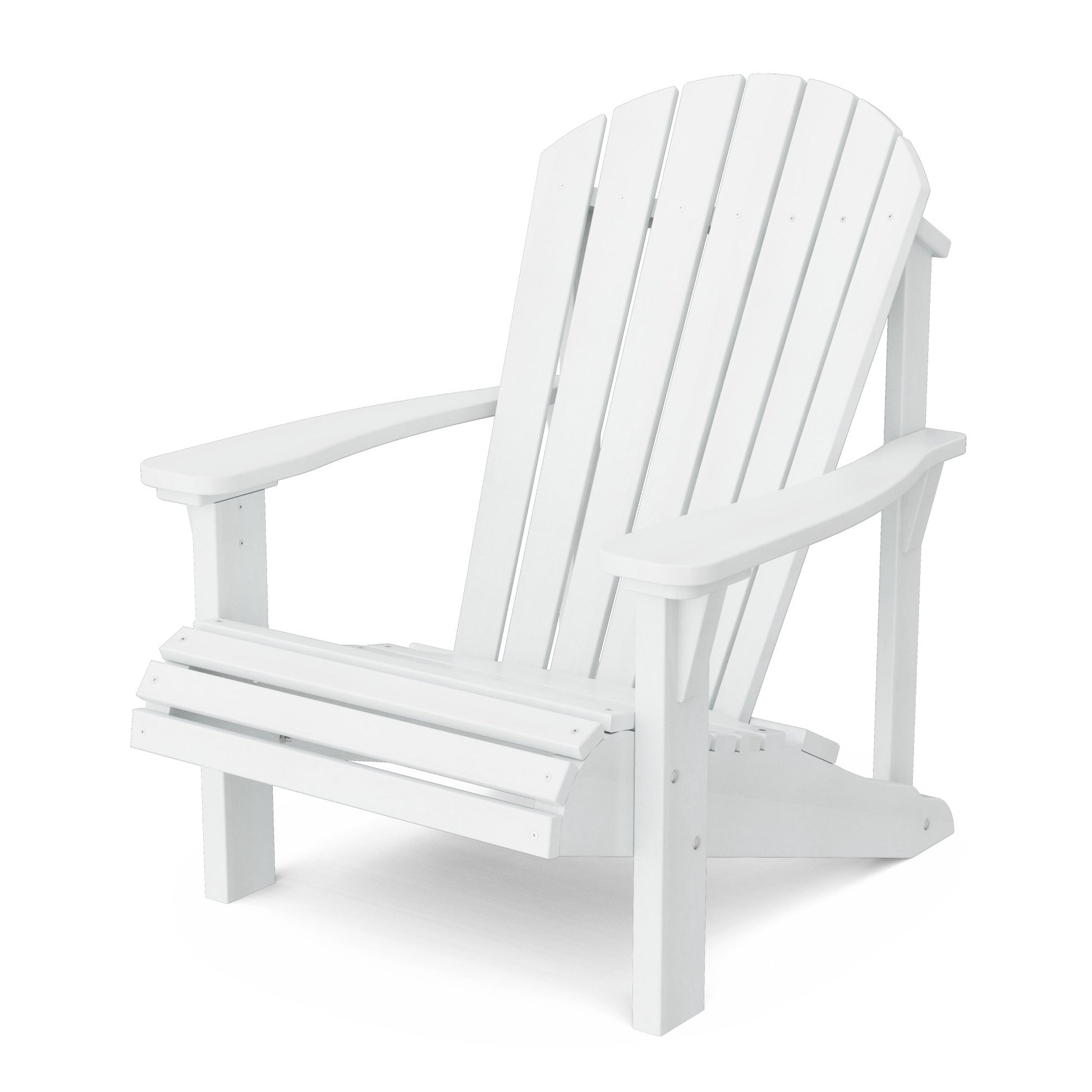 Wildridge Heritage Sunrise White HDPE Frame Stationary Adirondack Chair with Slat Seat