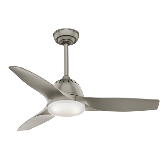 Casablanca Wisp 44-in Integrated LED Painted Pewter with Painted Pewter Blades With Light and Remote ( 3 -Blade ) 636833