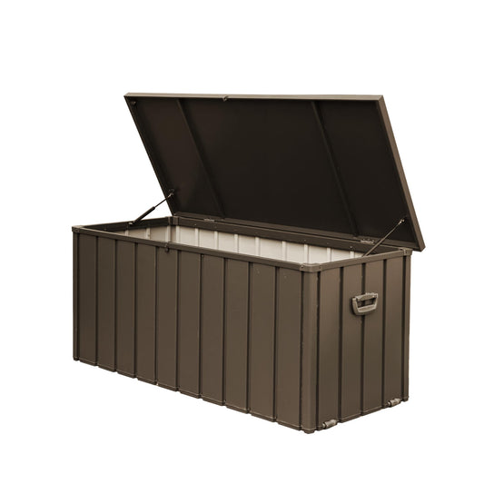 JIMSMAISON 49.41-in L x 24.69-in 100-Gallon Dark Brown Metal Deck Box