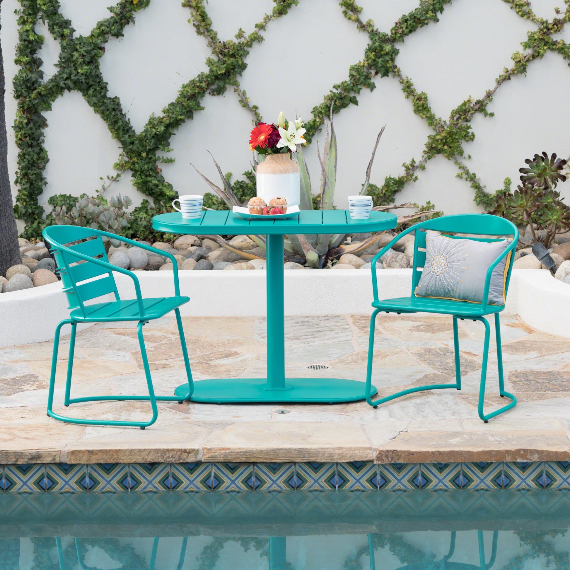 ModernLuxe SANTA MONICA BISTRO SET 3 -Piece Patio Conversation Set /