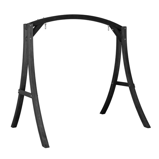 Outopee Wood Porch Swing Stand 3 -person Black Wood Outdoor Swing