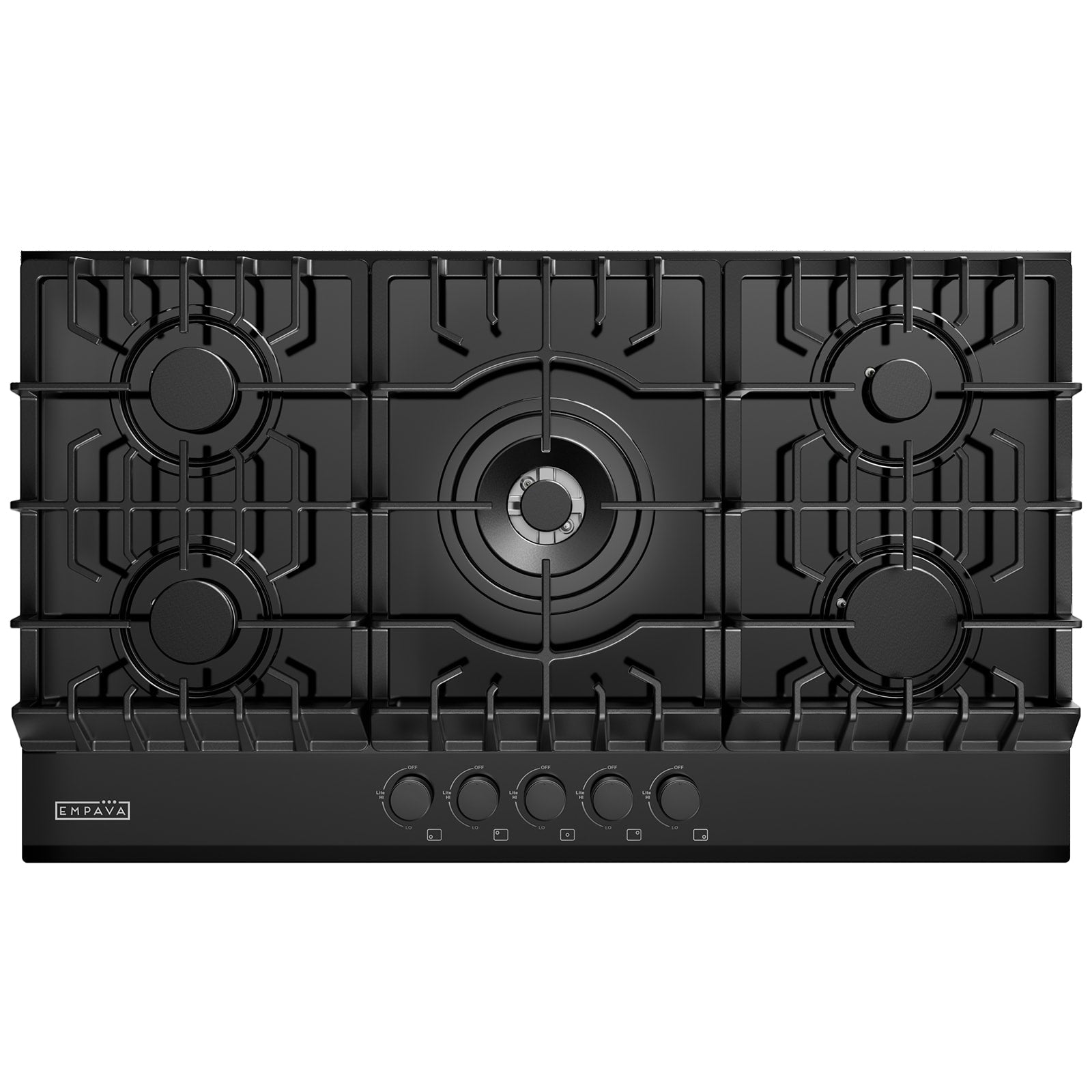Empava 36-in 5 burners Black Gas Cooktop