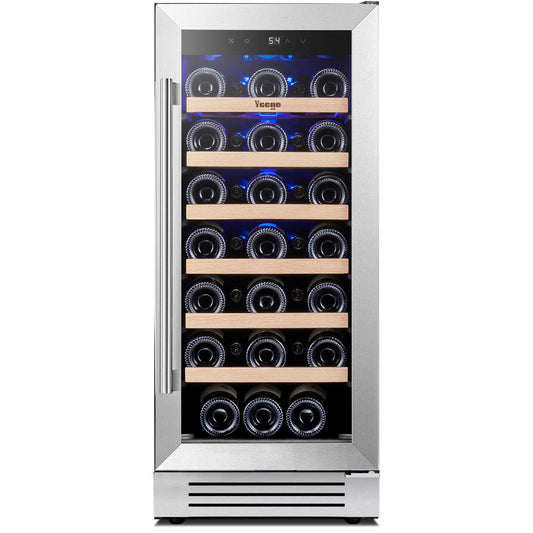 Yeego 15-in W 33 -Bottles Stainless Steel Built-in/Freestanding Indoor Wine Cooler