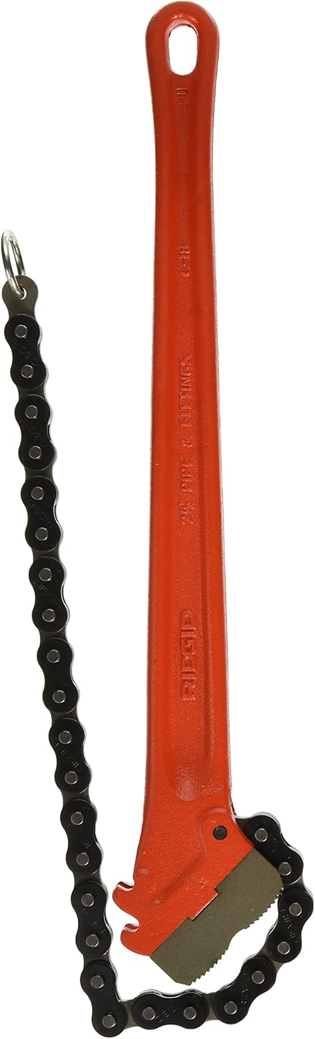 Ridgid, 31320, Chain Wrench, Pipe Cap. 2-1/2 to 5", Red, Small