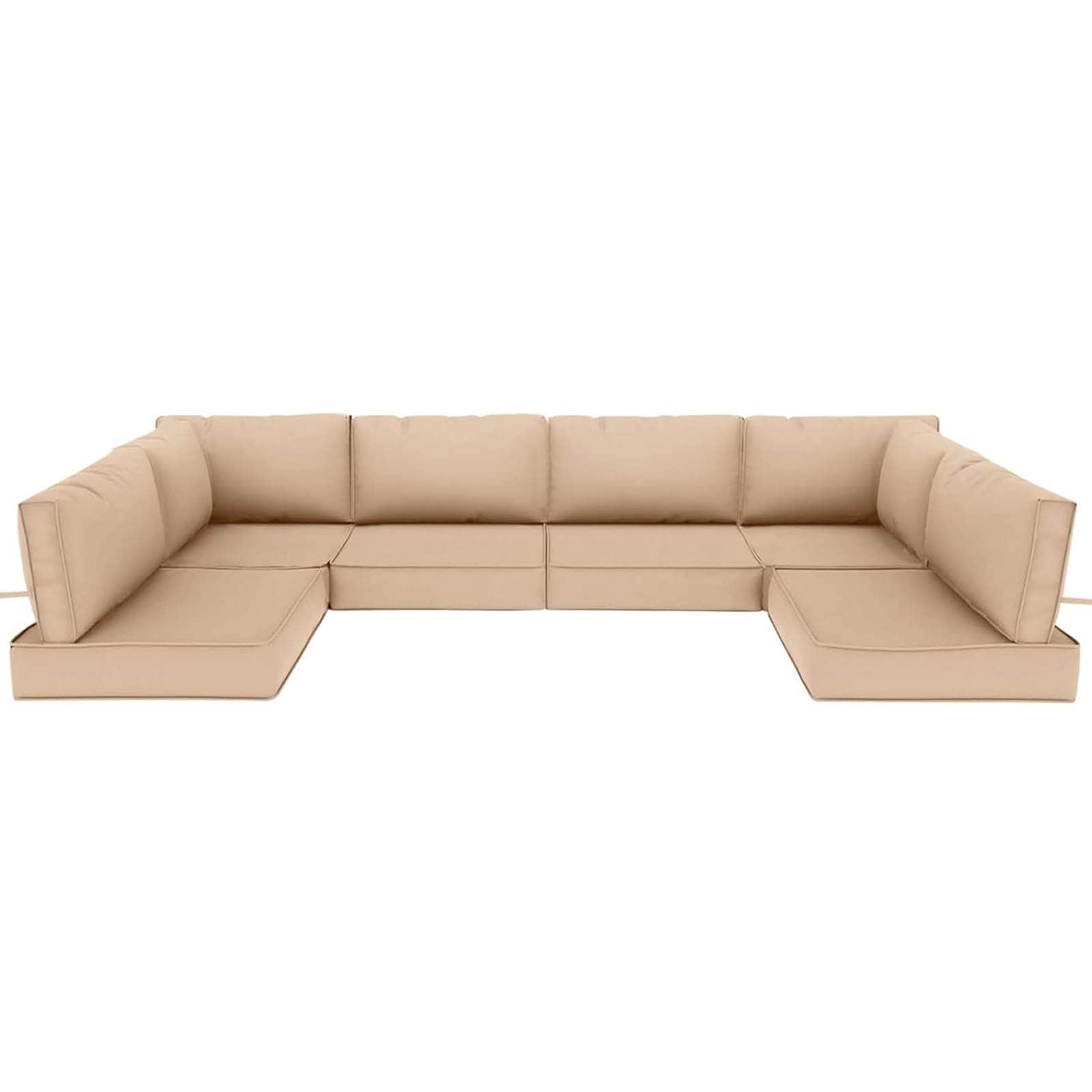 XXLYY 14 Piece Outdoor Sectional Cushions 26.5-in x 26.5-in 14 -Piece Beige Patio sofa cushion