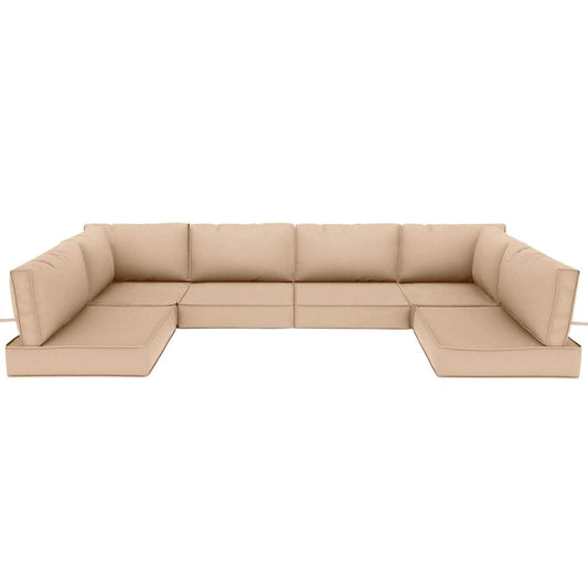 XXLYY 14 Piece Outdoor Sectional Cushions 26.5-in x 26.5-in 14 -Piece Beige Patio sofa cushion