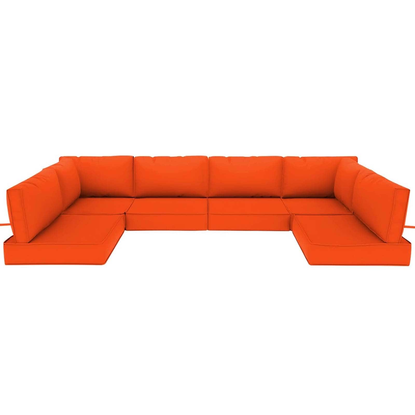 XXLYY 14 Piece Outdoor Sectional Cushions 26.5-in x 26.5-in 14 -Piece Orange Patio sofa cushion