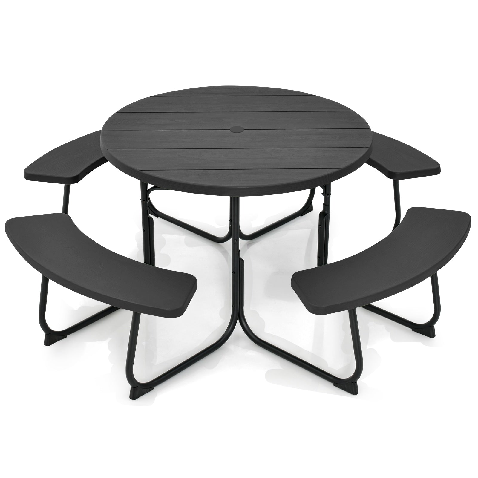  43-in Black Plastic Round Picnic Table