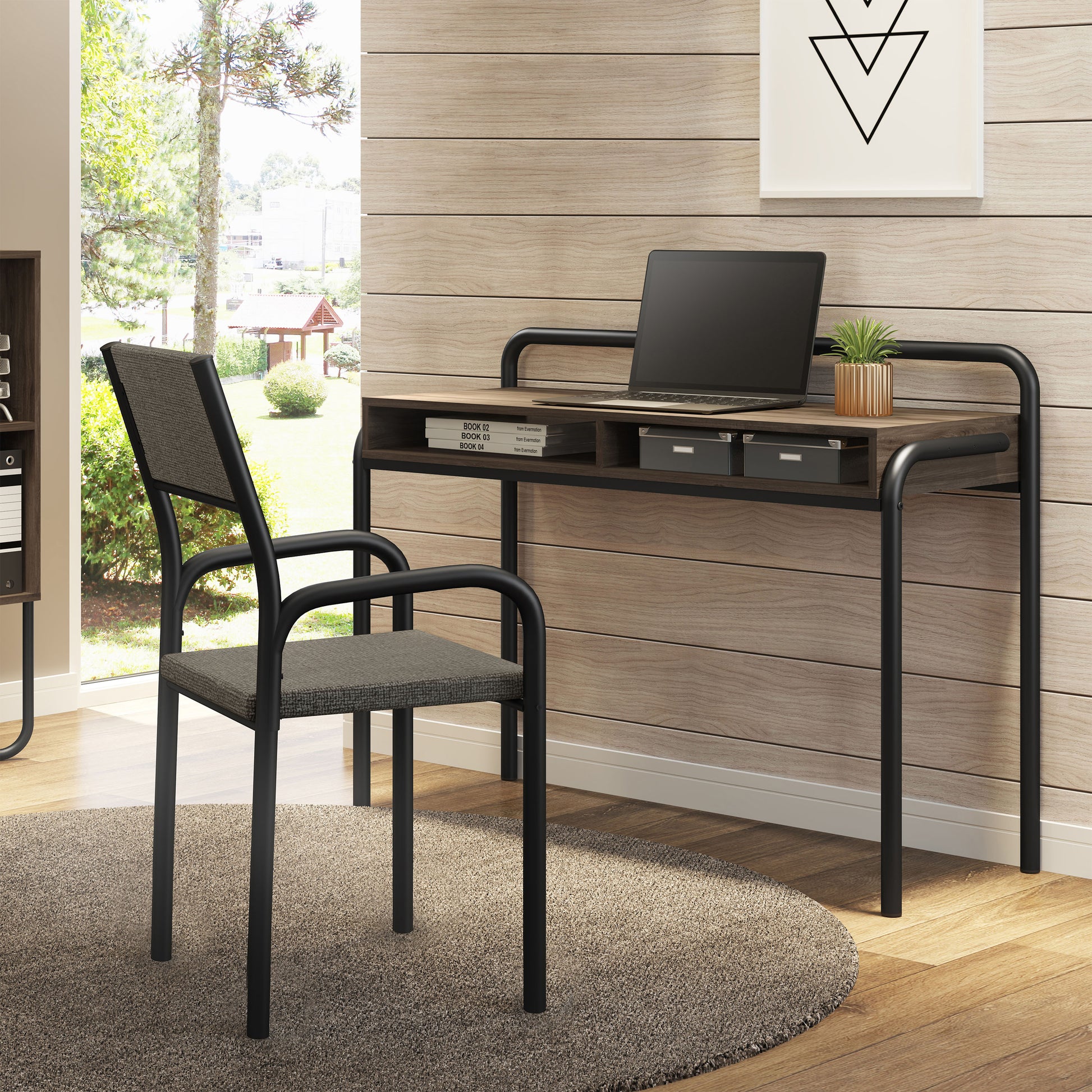 LOVMOR Modern Classic Writing Desk Walnut