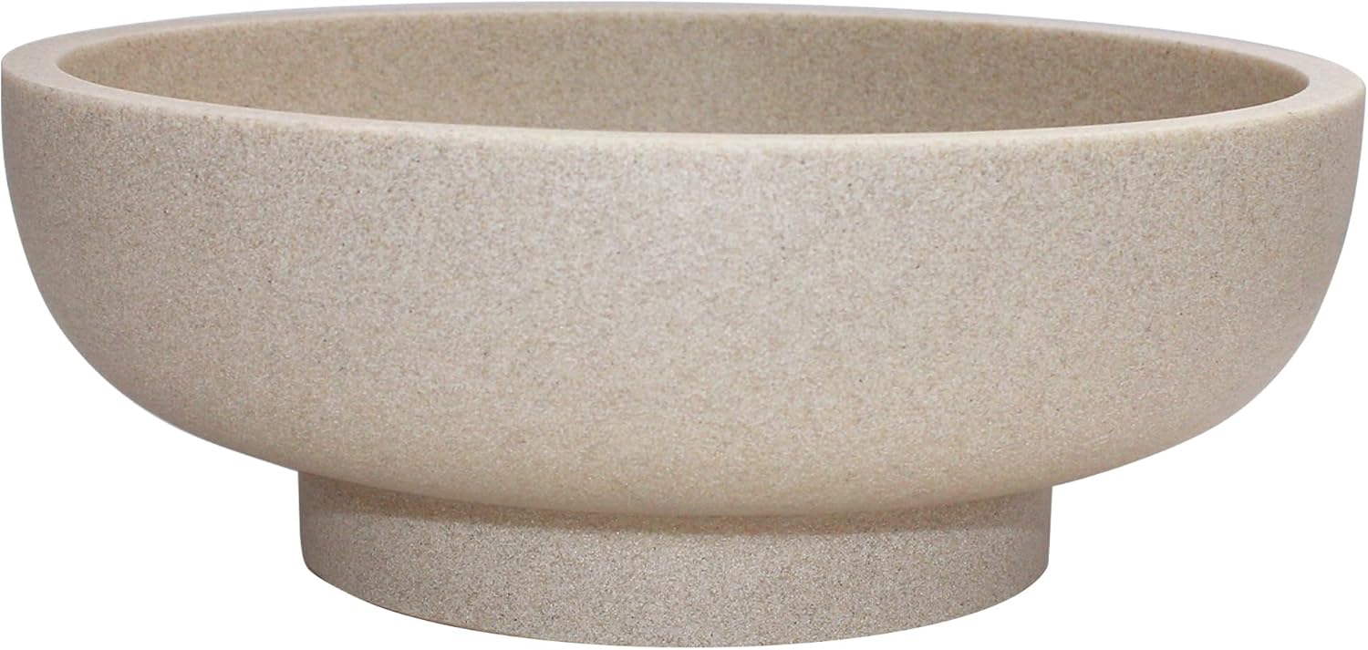 LIN CHUAN Large Decorative Bowl, Fruit Bowl for Kitchen Counter, Modern Resin Bowl for Home Decor, Key Holder for Entry Table, Sand Beige