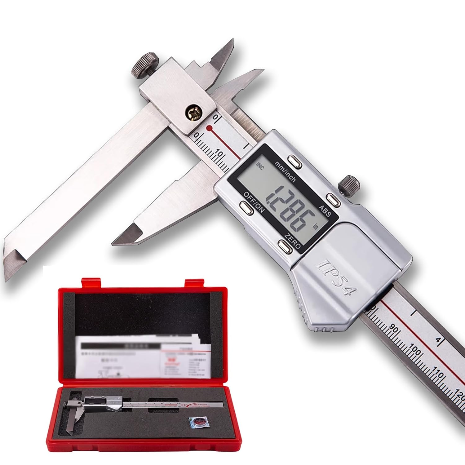 Digital Offset Jaw Caliper 6 Inch\/150mm, Stainless Steel Vernier Caliper, Inch\/Metric, 0.0005"\/0.01mm Resolution, Precision Measuring Tool for Step Sections