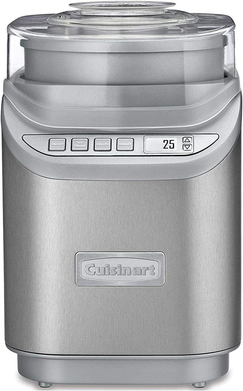 Cuisinart Ice Cream Maker Machine, 2-Quart Stainless Steel Frozen Yogurt, Gelato, Sorbet, Ready in 20 Minutes, LCD Screen and Timer, ICE-70P1