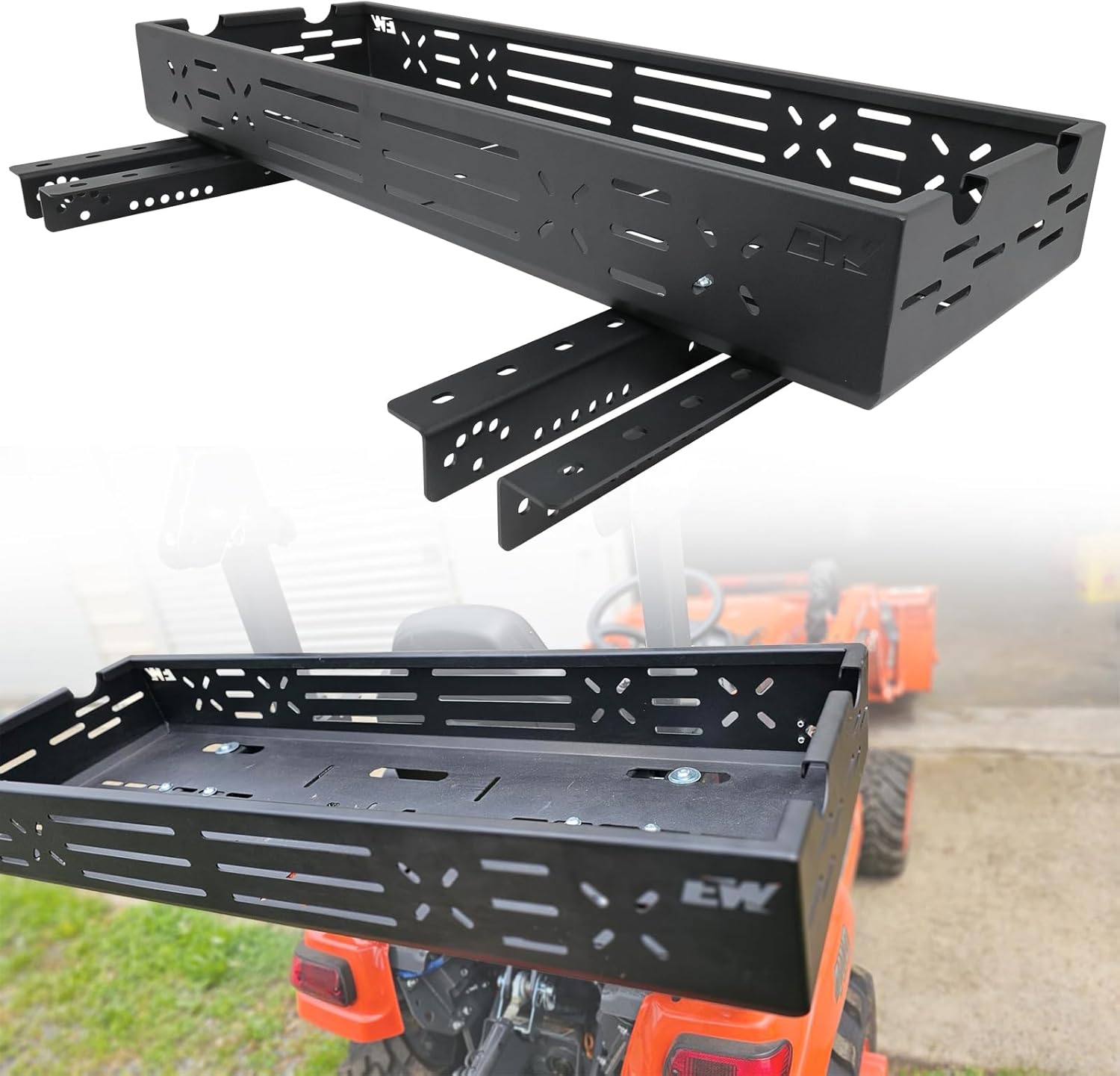 NIXFACE Tractor Tool Tray Organized Storage for Farmers,Landscapers,Homesteaders Compatible with John Deere & Kubota Tractor and Zero Turn Mower