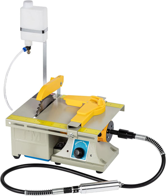 110V Jewelry Rock Saw, 0-10000r\/min Wet Saw Lapidary with Flexible Shaft for Rock Cutting，Lapidary Equipment for Grinder Polishing Cutting Machine, Left Benchtop